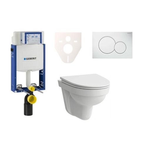 Závěsný set WC Laufen Pro Nordic + modul Geberit Kombifix s tlačítkem Sigma 01 (bílá) SIKOGE2H1