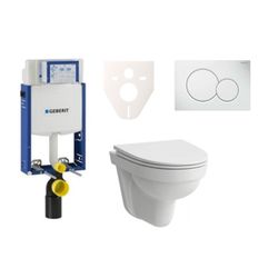 Závěsný set WC Laufen Pro Nordic + modul Geberit Kombifix s tlačítkem Sigma 01 (bílá) SIKOGE2H1